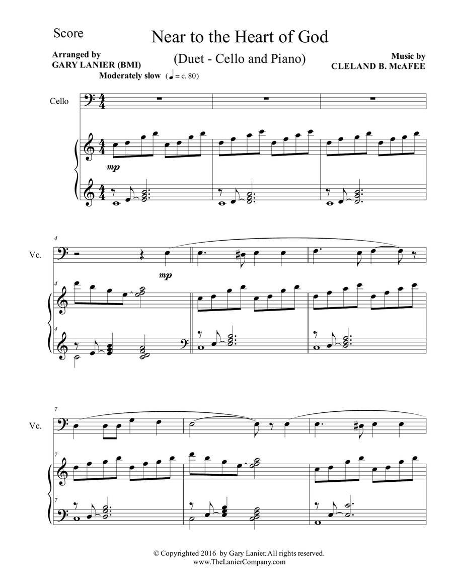 NEAR TO THE HEART OF GOD (Duet – Cello & Piano with Score/Part) Piano scores gallery preview page 2