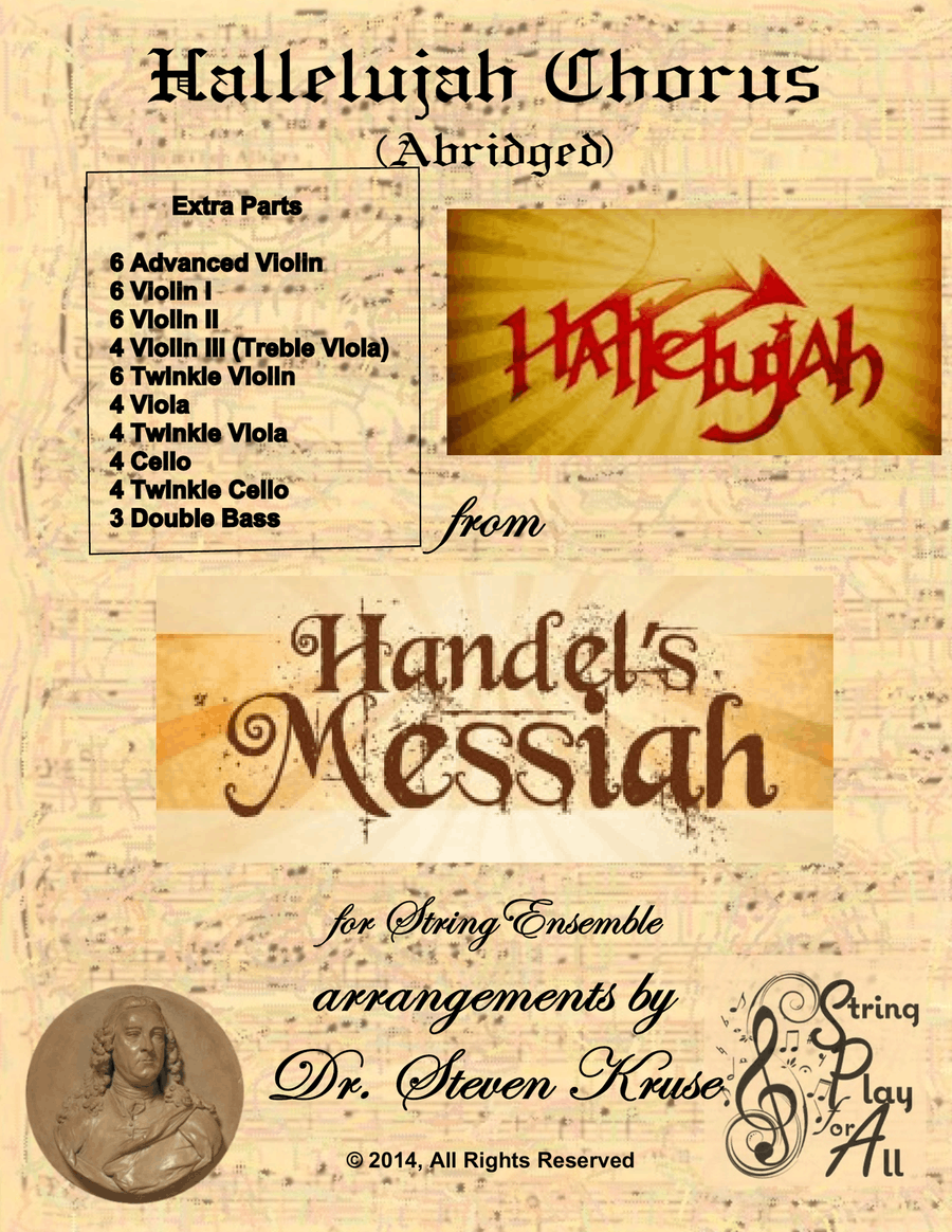 Extra Parts for Hallelujah Chorus from the Messiah for Multi-Level String Orchestra String Orchestra scores gallery preview page 1
