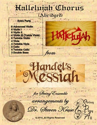 Extra Parts for Hallelujah Chorus from the Messiah for Multi-Level String Orchestra