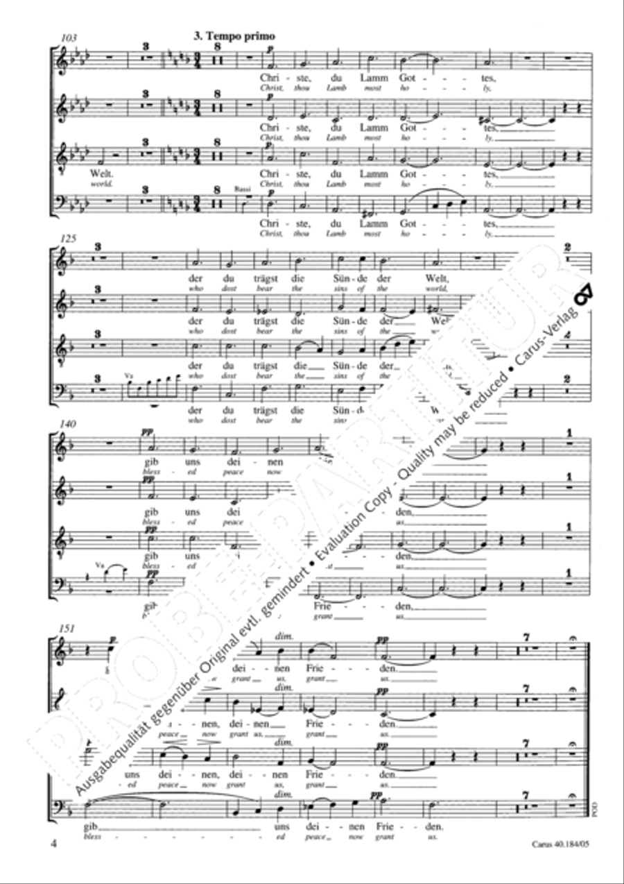 Christ, thou Lamb most holy (Christe, du Lamm Gottes) 4-Part scores gallery preview page 5