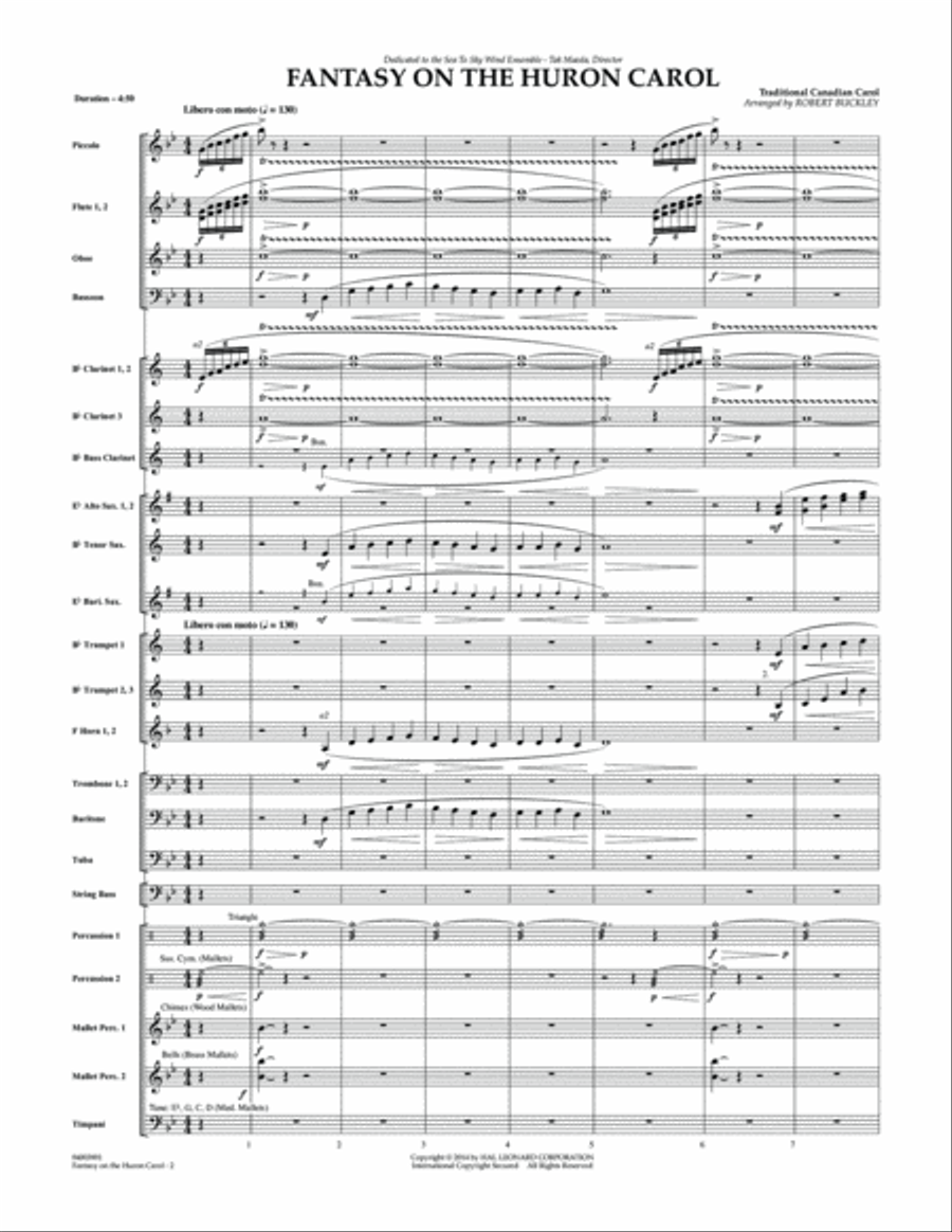 Fantasy on the Huron Carol - Conductor Score (Full Score) Concert Band scores gallery preview page 2
