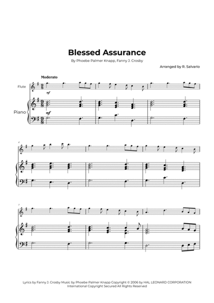 Blessed Assurance - Flute (With Piano Accompaniment) image number null