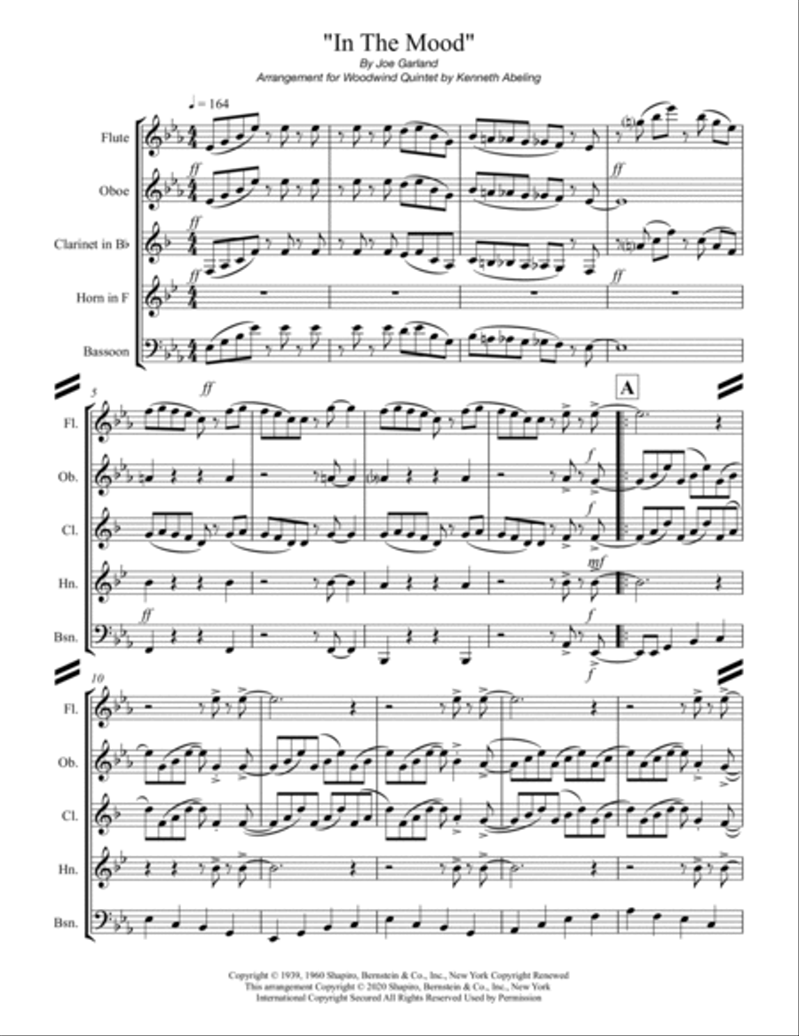 In The Mood Woodwind Quintet scores gallery preview page 2