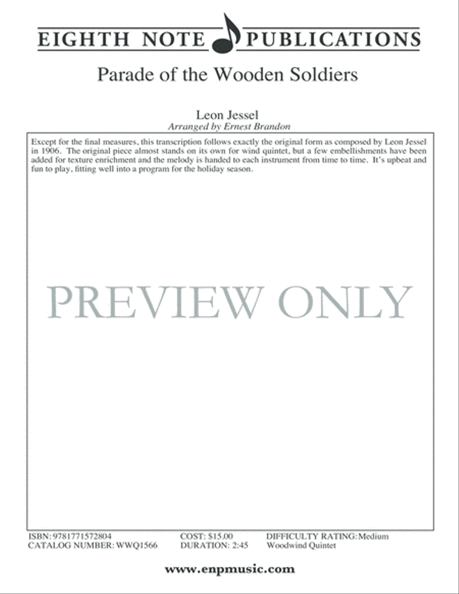Parade of the Wooden Soldiers Woodwind Quintet scores gallery preview page 2