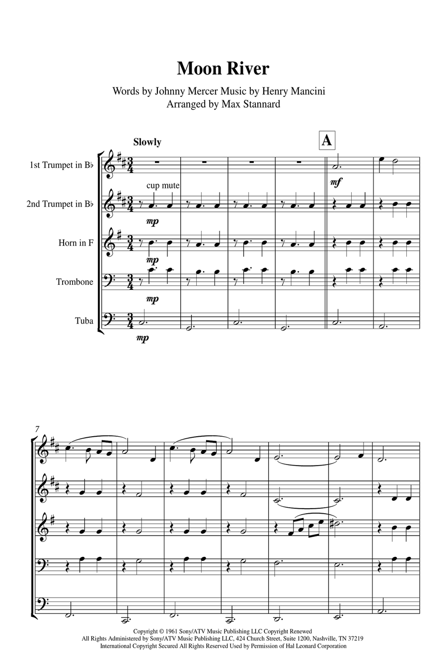 Moon River Brass Ensemble scores gallery preview page 2