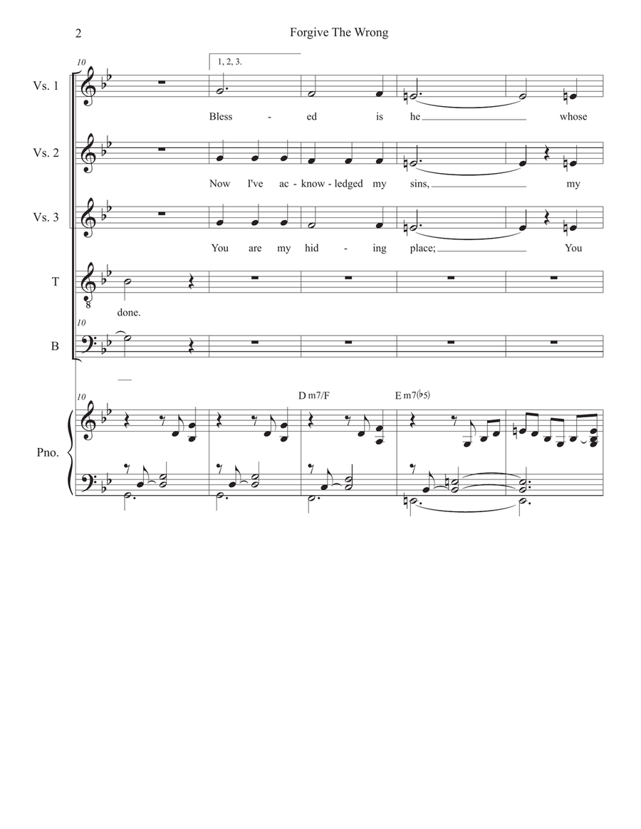 Forgive The Wrong (Psalm 32) (Duet for Tenor and Bass solo) Tenor Voice scores gallery preview page 2