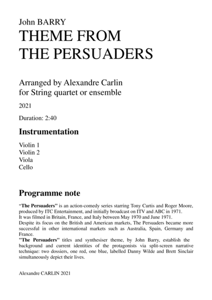 Theme From Persuaders image number null