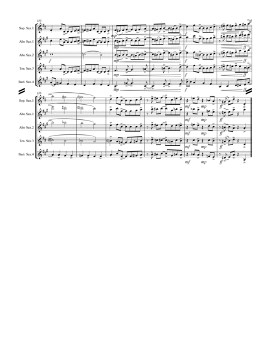 Come Fly With Me Saxophone Quartet scores gallery preview page 6
