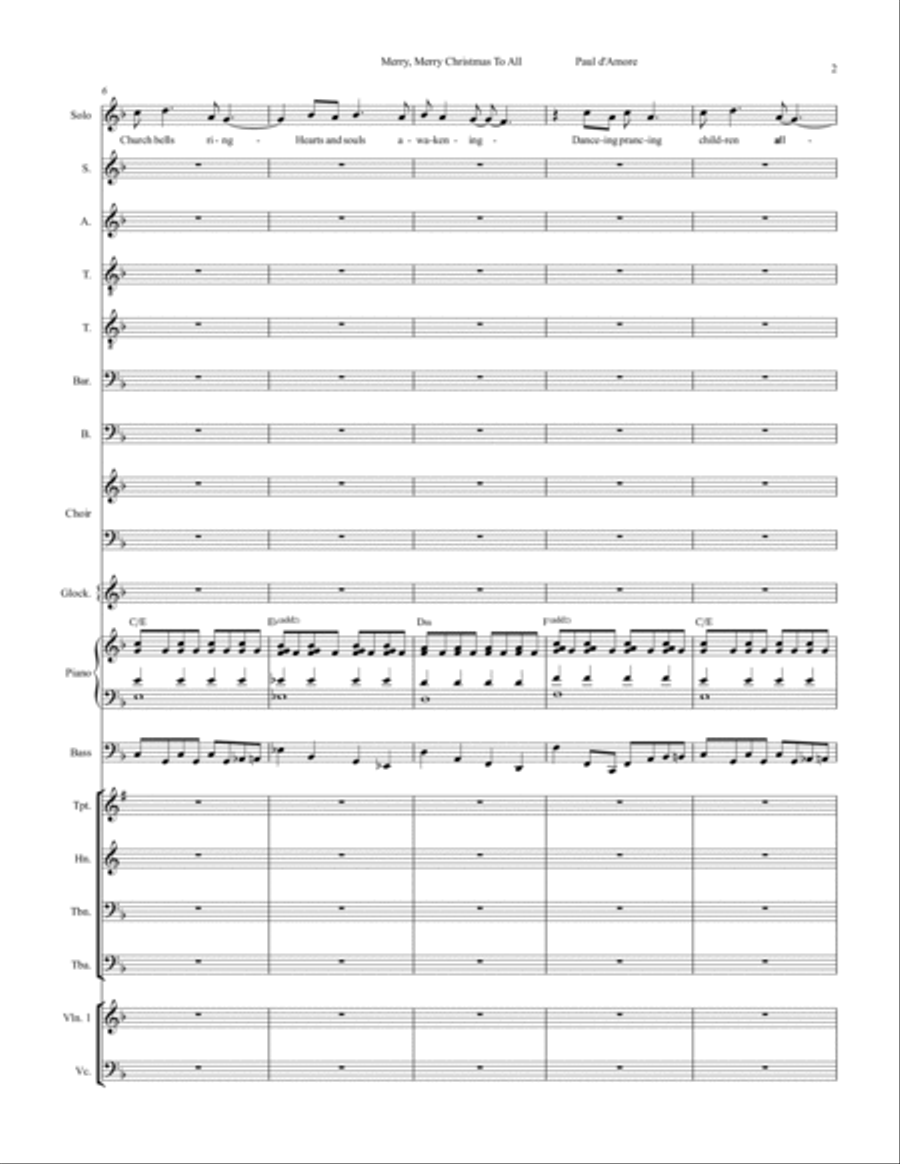 Merry, Merry Christmas To All (YOU ME ONE WE) Choir scores gallery preview page 6