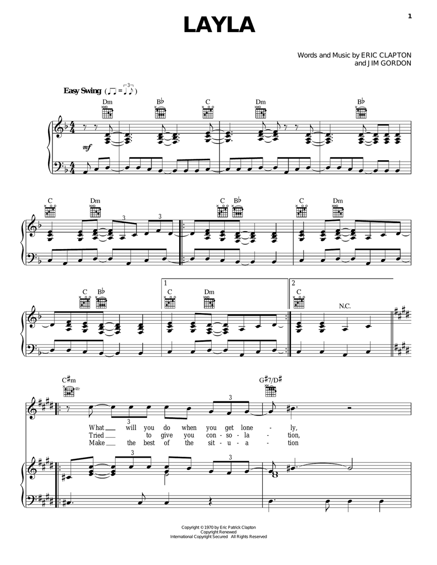 Layla Acoustic Guitar scores gallery preview page 1