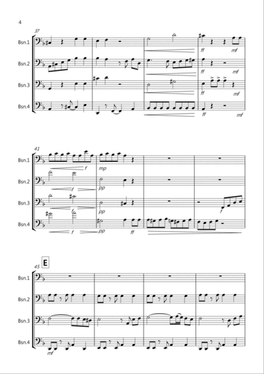Tasty Tango for Bassoon Quartet Bassoon Quartet scores gallery preview page 4