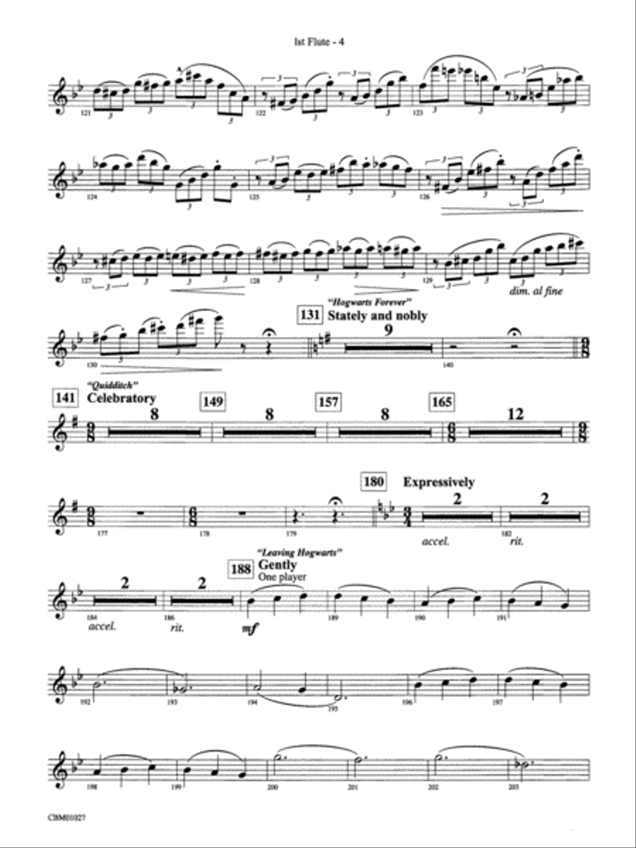 Harry Potter Symphonic Suite: Flute Concert Band scores gallery preview page 4