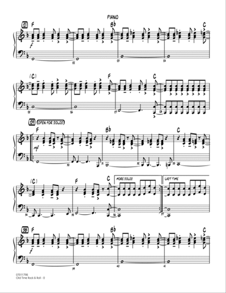 Old Time Rock & Roll - Piano Jazz Ensemble scores gallery preview page 2