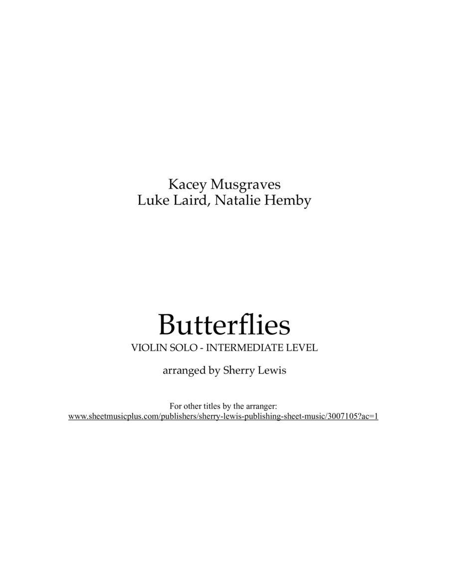 Butterflies Violin Solo scores gallery preview page 1