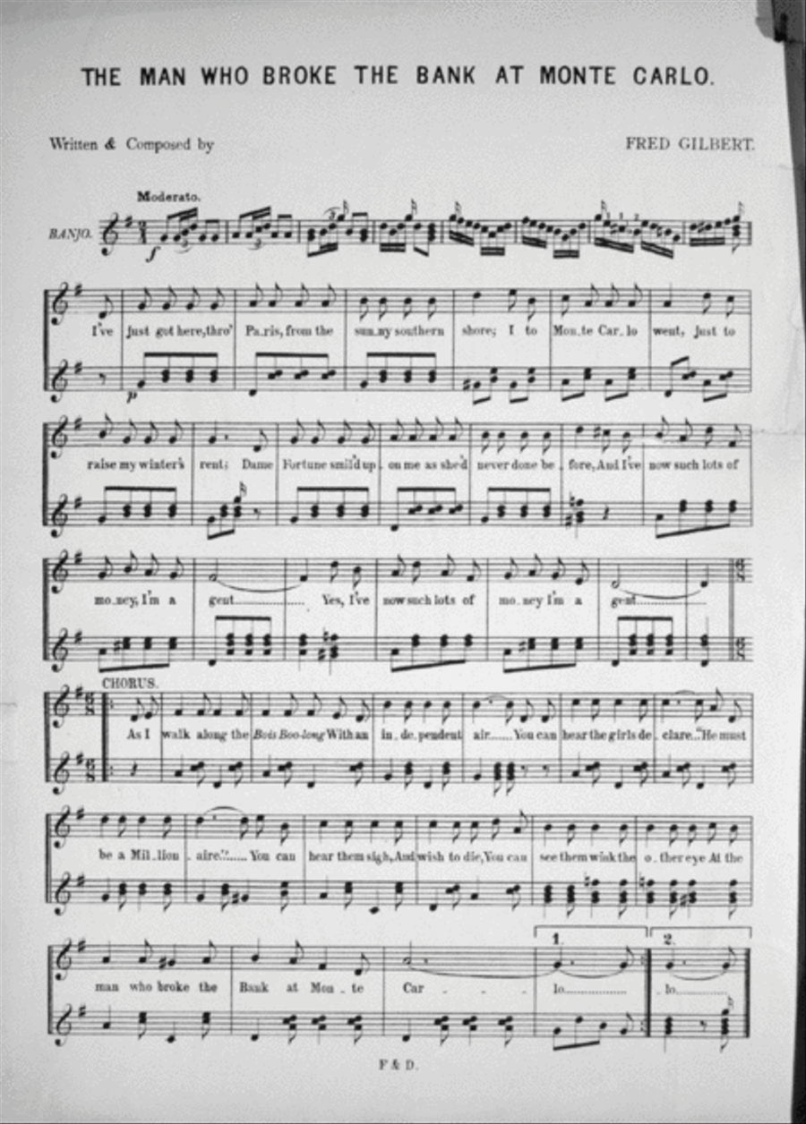 The Man That Broke the Bank at Monte Carlo Voice scores gallery preview page 2