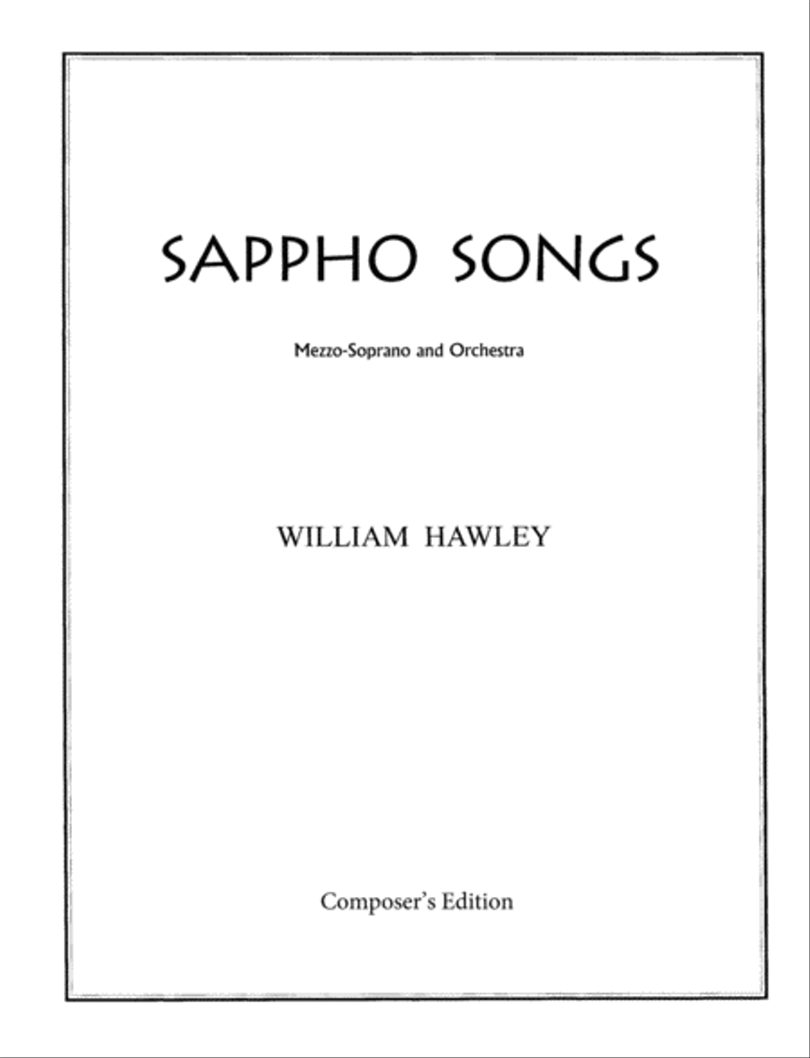 Sappho Songs (Mezzo-Soprano and Orchestra) Full Orchestra scores gallery preview page 1