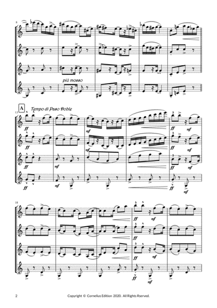 "Paso Double" Woodwind Quartet 4 Bb Clarinets Spanish Dance Musica de España image number null