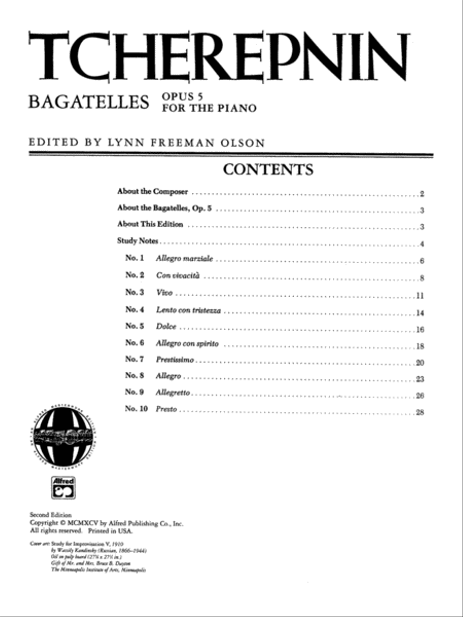 Bagatelles - Opus 5 Piano Solo scores gallery preview page 2