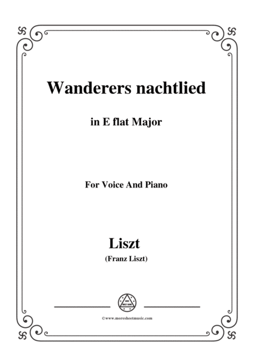 Liszt-Wanderers nachtlied in E flat Major,for Voice and Piano image number null