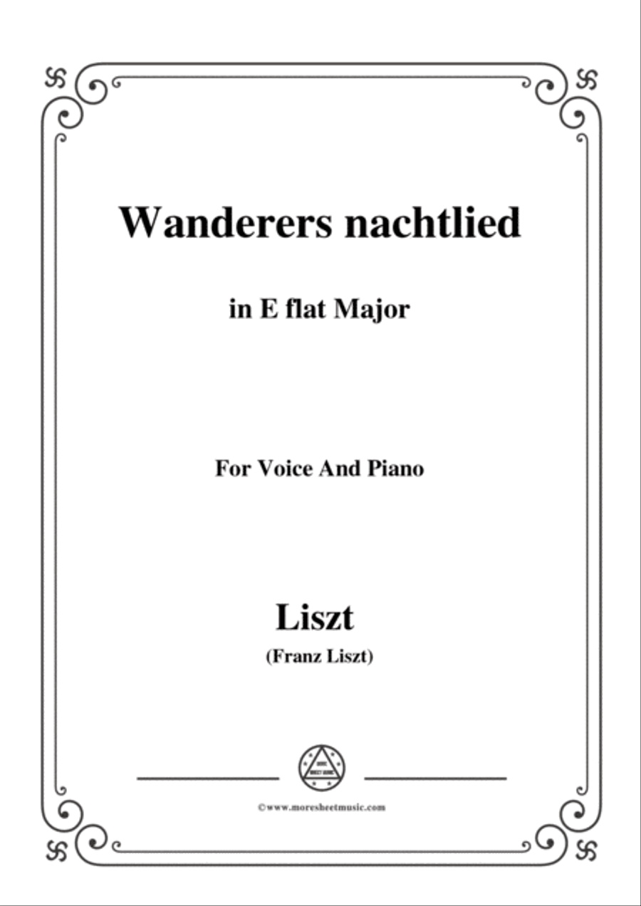 Liszt-Wanderers nachtlied in E flat Major,for Voice and Piano image number null