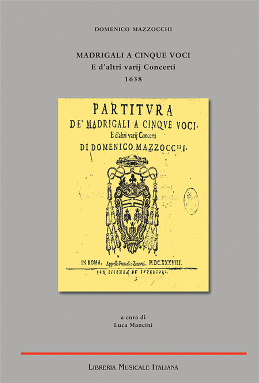 Madrigali a cinque voci e d'altri varij Concerti School and Community scores gallery preview page 1