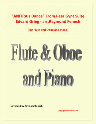 Book cover for Anitra's Dance - From Peer Gynt - Flute; Oboe and Piano