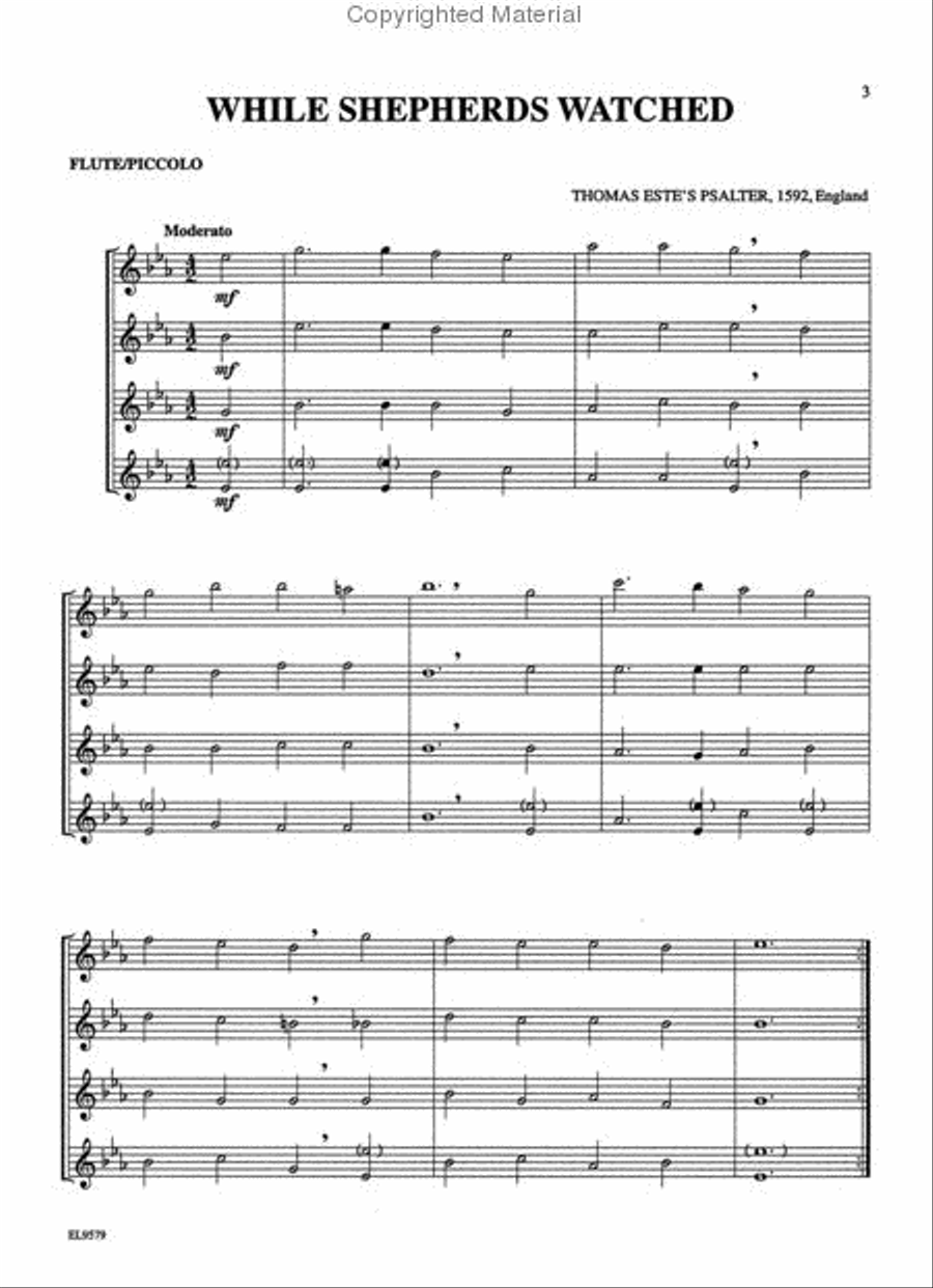 Christmas Quartets for All Flute Quartet scores gallery preview page 2