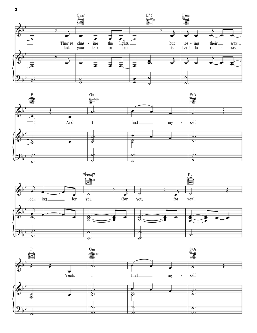 Cue The Rain Piano, Vocal, Guitar scores gallery preview page 2