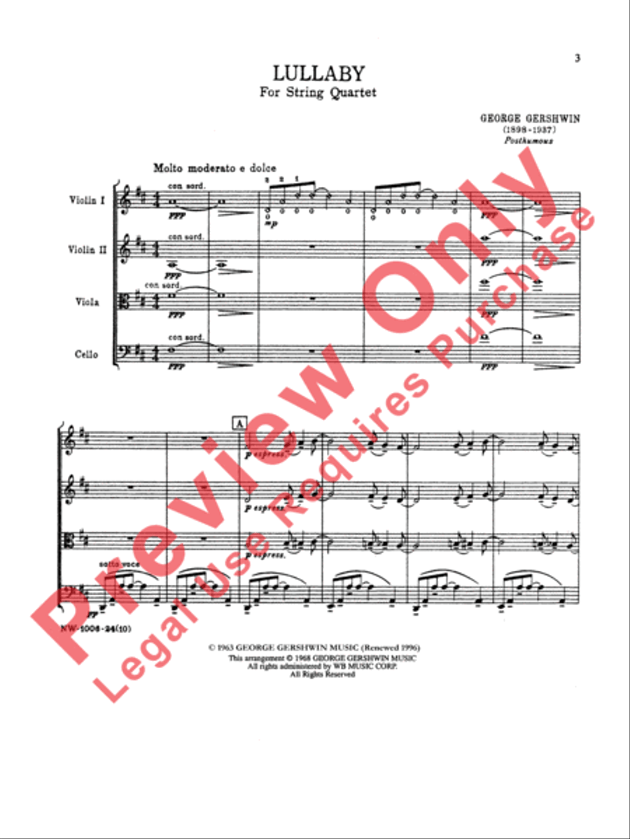 Lullaby - String Quartet String Quartet scores gallery preview page 4