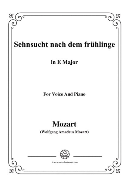 Mozart-Sehnsucht nach dem frühlinge,in E Major,for Voice and Piano image number null