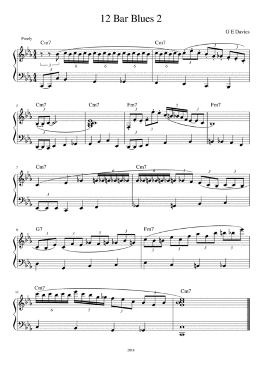12 Bar Blues 2 Piano Method scores gallery preview page 1