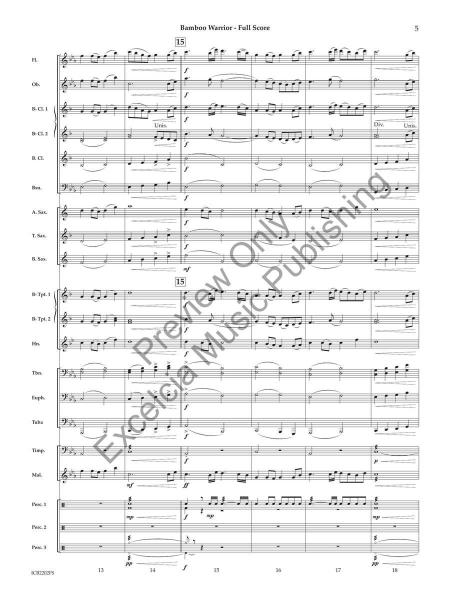 Bamboo Warrior (Score) Concert Band scores gallery preview page 6