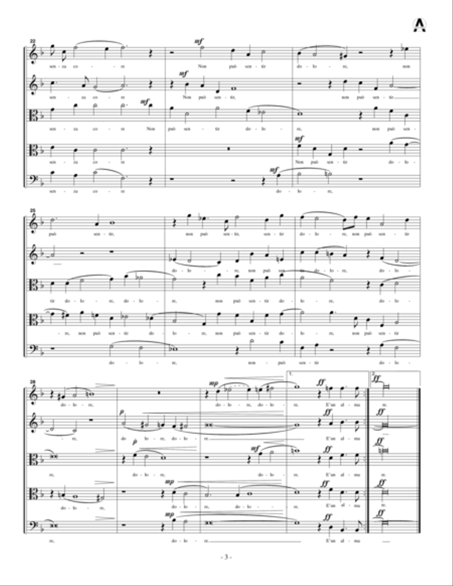 Beltà poi che t’assenti (for string quintet) String Quintet scores gallery preview page 5