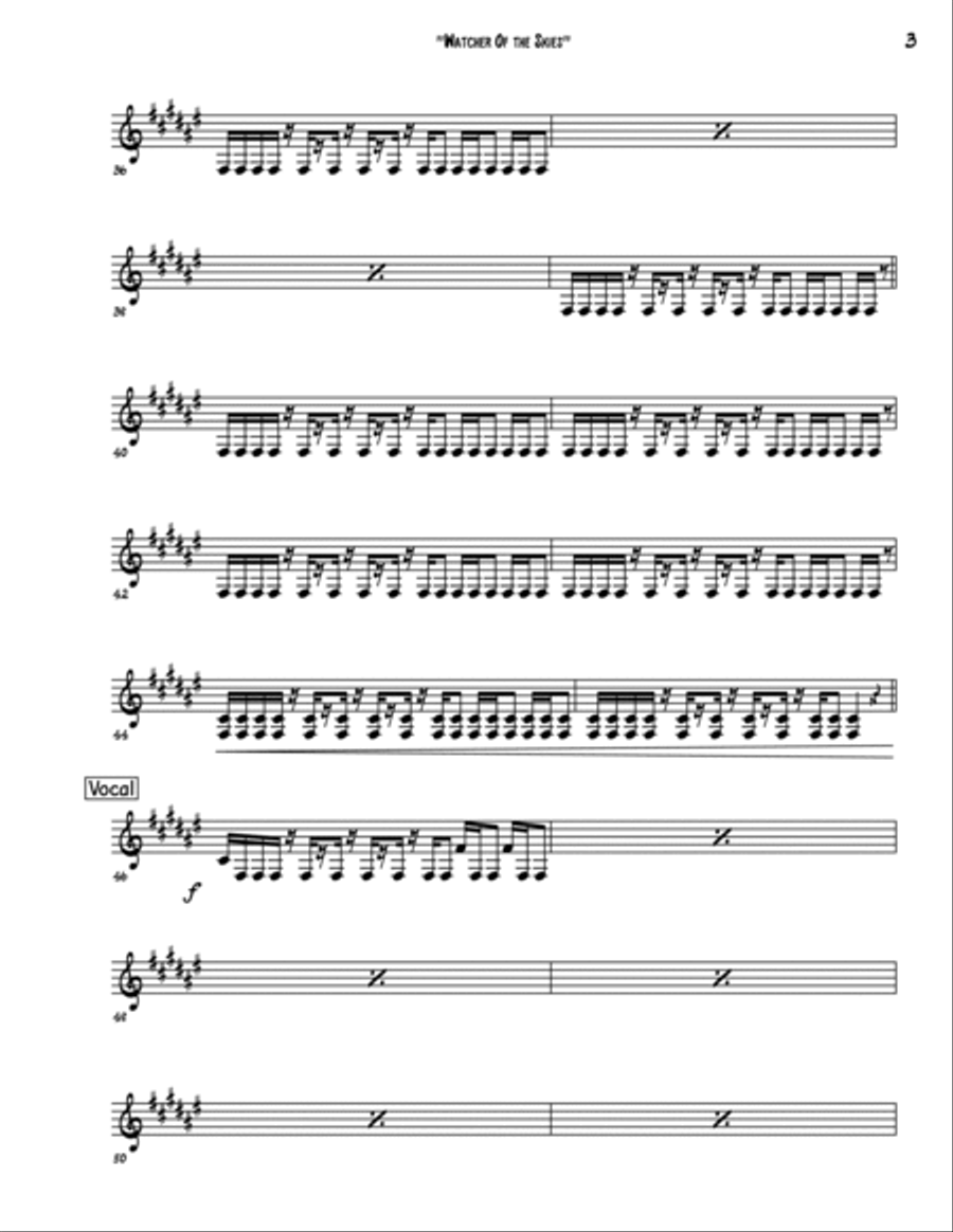 Watcher Of The Skies Guitar Solo scores gallery preview page 3