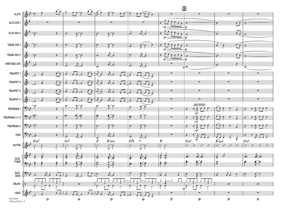 Fields Of Gold (arr. Terry White) - Conductor Score (Full Score) Jazz Ensemble scores gallery preview page 5