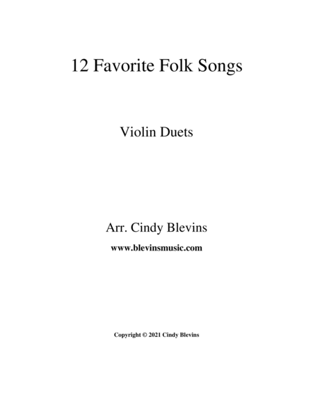 12 Favorite Folk Songs, Violin Duets image number null