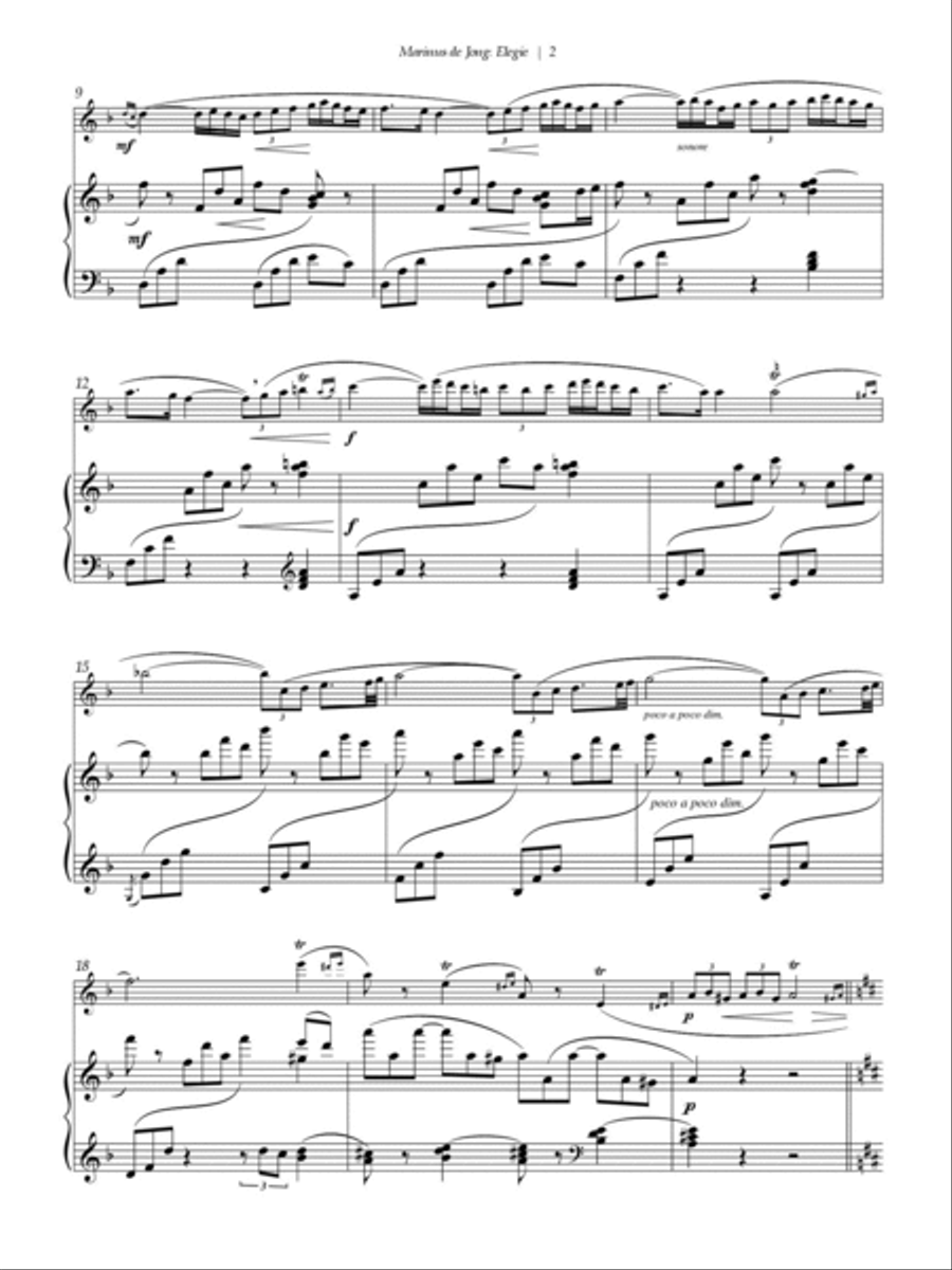 Elegie for Flute and Harp Flute scores gallery preview page 3