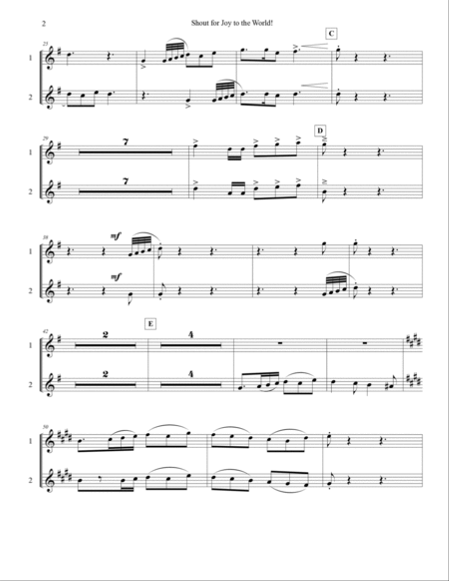 Shout for Joy to the World (Downloadable Brass Parts) Choir scores gallery preview page 6