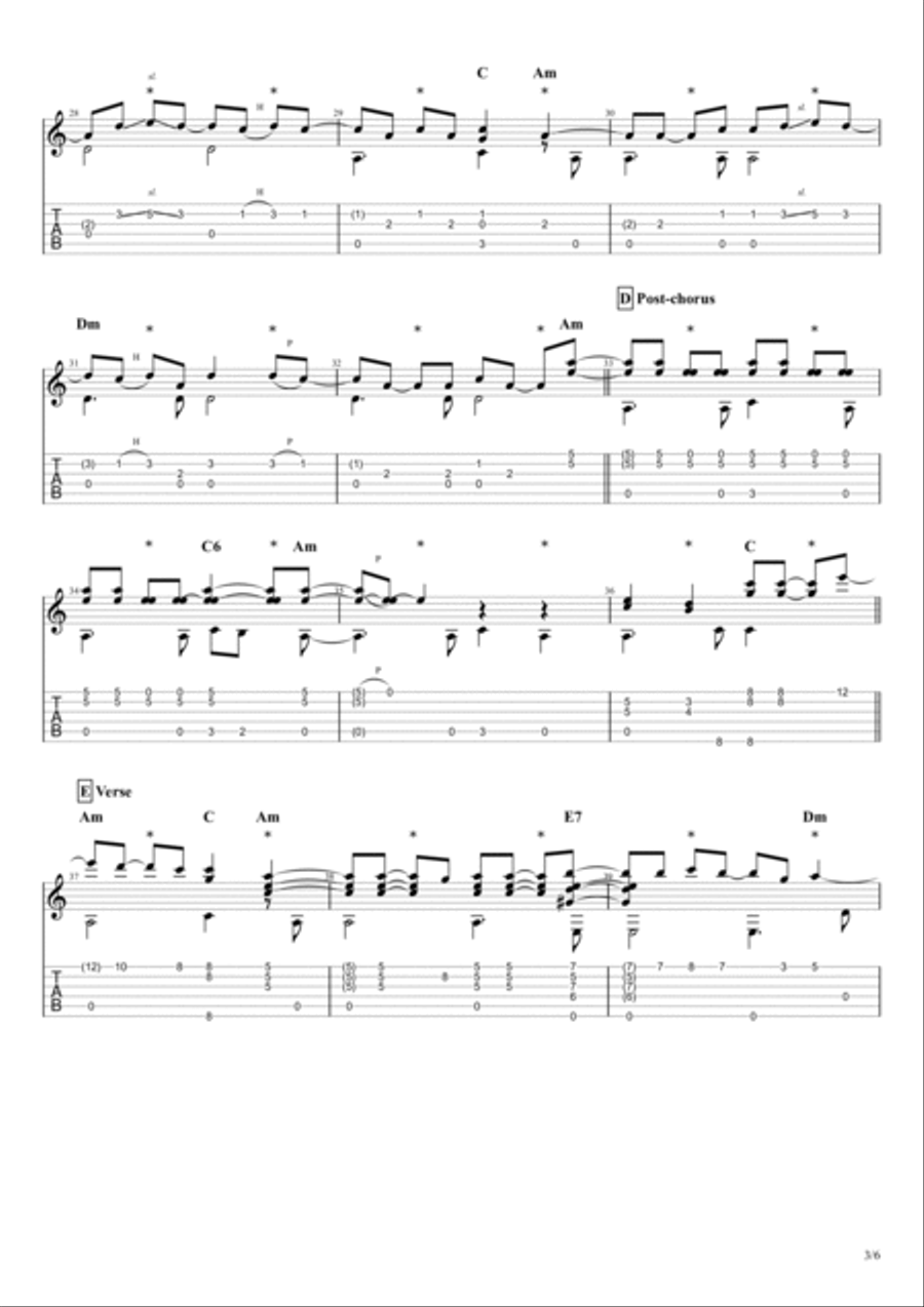 I Heard It Through The Grapevine Guitar Tablature scores gallery preview page 4