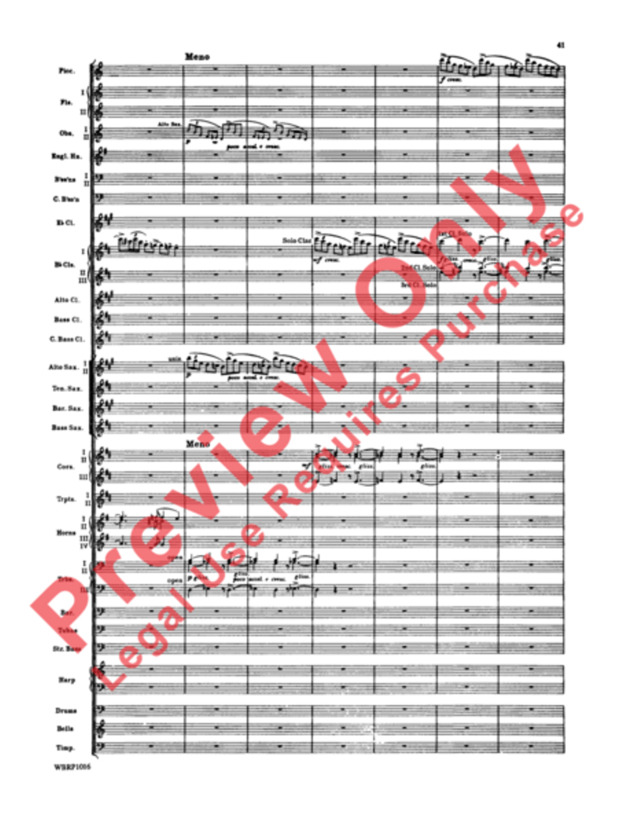 Rhapsody in Blue Concert Band scores gallery preview page 44