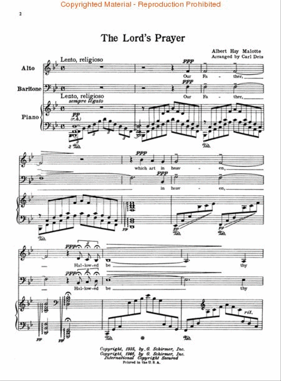 The Lord's Prayer Piano scores gallery preview page 2
