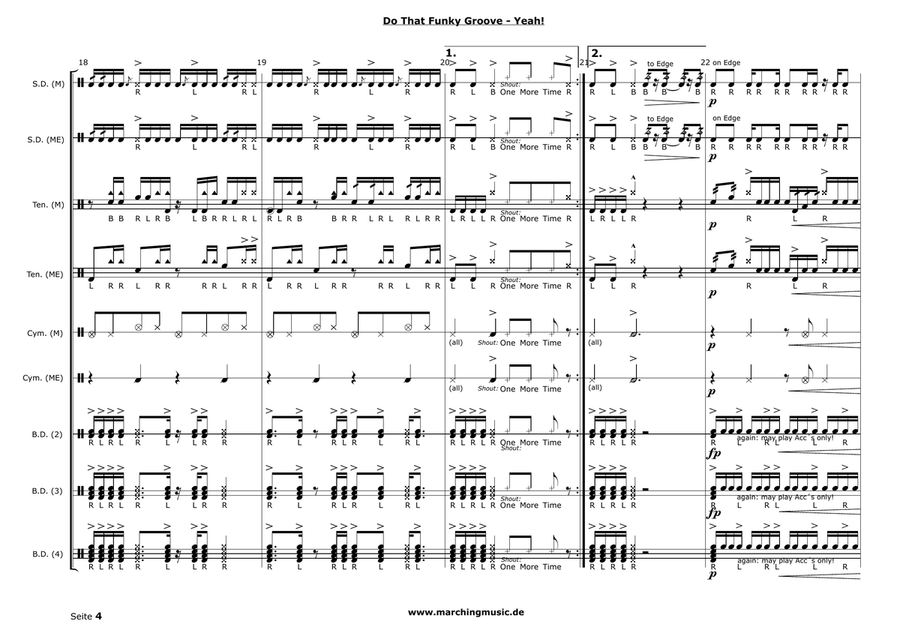 DO THAT FUNKY GROOVE (Street Cadence) Marching Band scores gallery preview page 5
