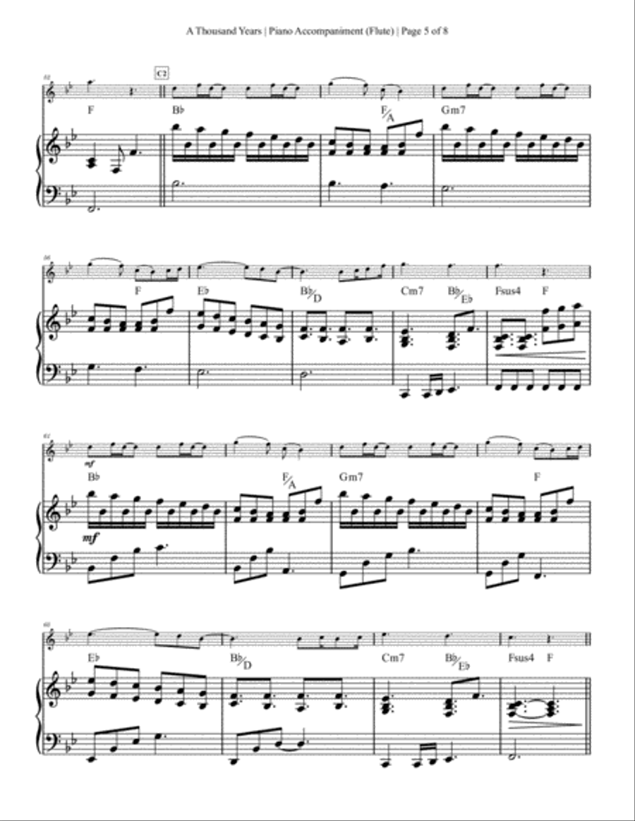 A Thousand Years Flute Solo scores gallery preview page 5