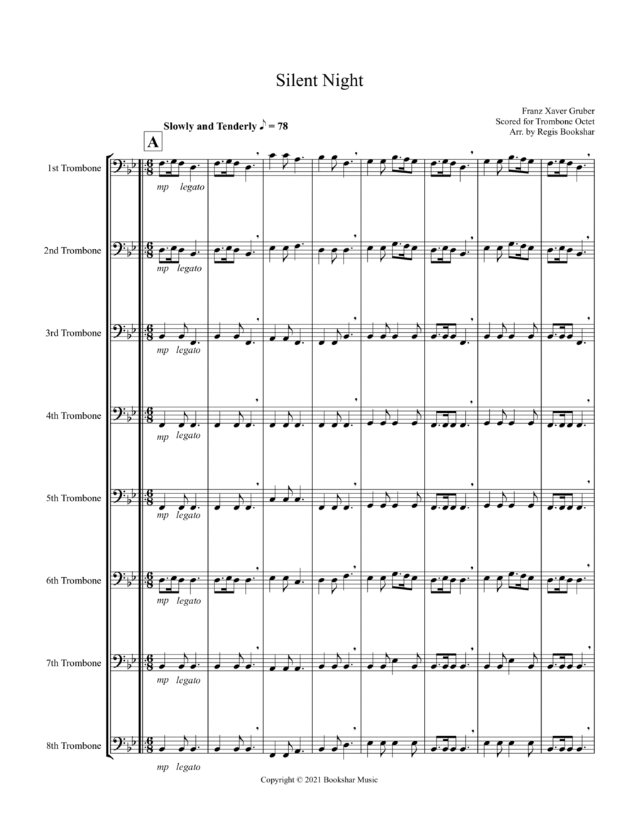 Silent Night (Bb) (Trombone Octet)