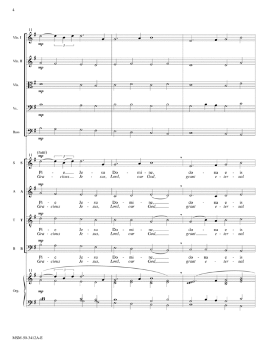 Pie Jesu Choir scores gallery preview page 4