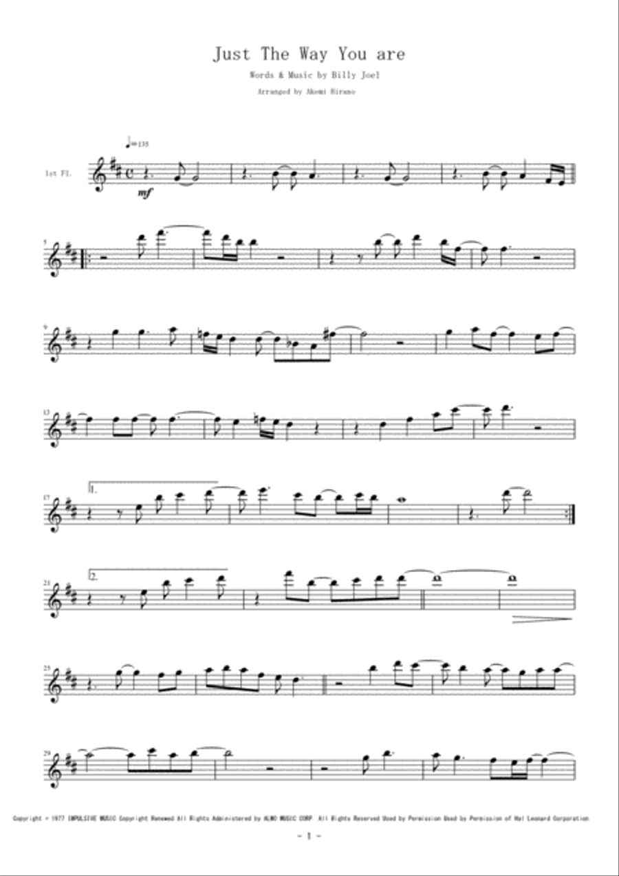 Just The Way You Are Just The Way You Are Woodwind Quintet scores gallery preview page 6