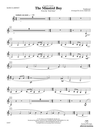 The Minstrel Boy (from the Irish Suite): 3rd B-flat Clarinet