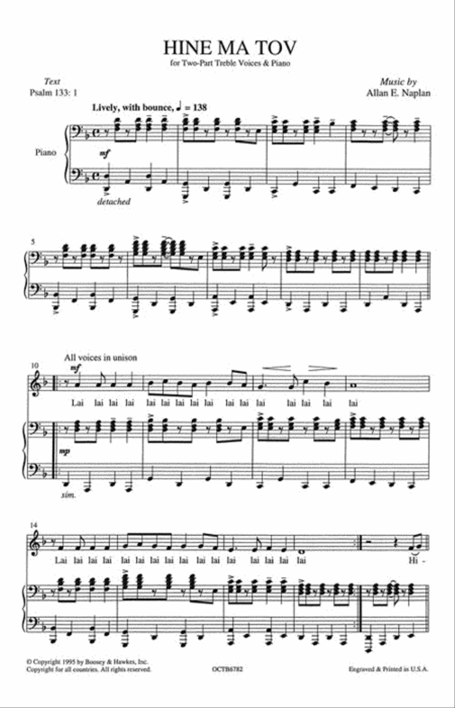 Hine Ma Tov 2-Part scores gallery preview page 2