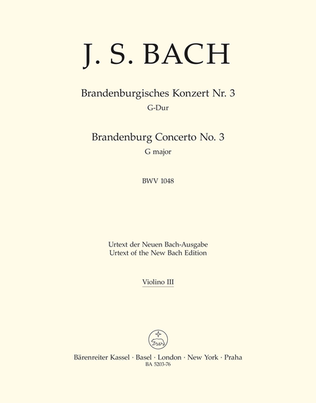 Book cover for Brandenburg Concerto, No. 3 G major, BWV 1048
