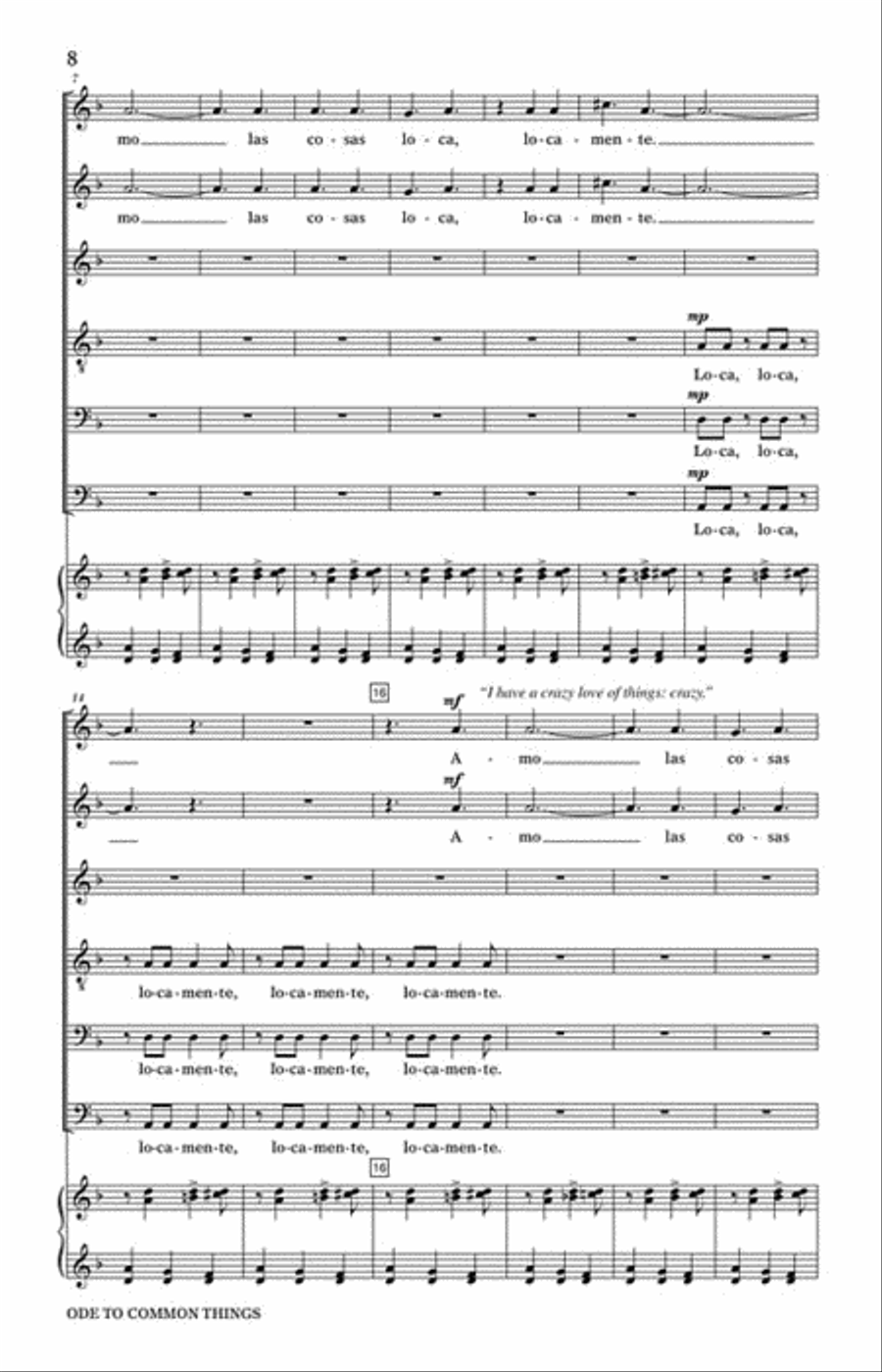 Ode to Common Things SSATBB scores gallery preview page 3